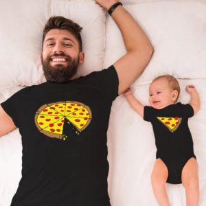 Ropa a juego para la familia, camiseta de Pizza para padre, camiseta para bebé 2