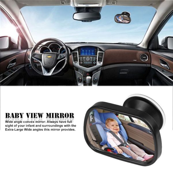 Mini espejo de seguridad para asiento trasero de coche, ajustable 3