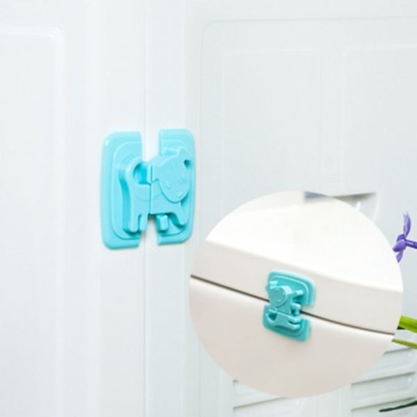 1pcs Cartoon Dog Plastic Safe Refrigerator Lock Adhesive-Self Cupboards Cabinets Drawer Lock Kids Protection 4