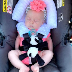 Almohada de apoyo de cabeza para dormir para bebé con cinturón de seguridad para asiento de bebé 2