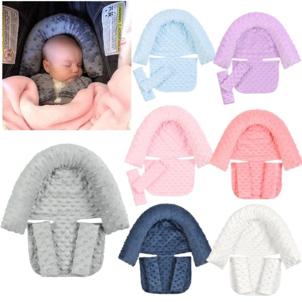Almohada de apoyo de cabeza para dormir para bebé con cinturón de seguridad para asiento de bebé 1