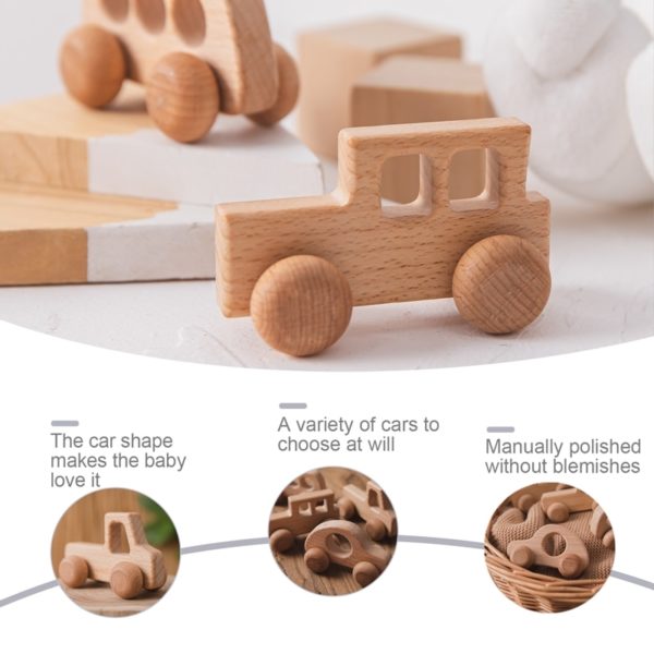 Coche de juguete de haya de madera para bebé 3