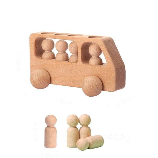 Juego de bloques educativos de madera de haya para niños 6