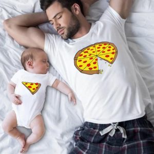 Ropa a juego para la familia, camiseta de Pizza para padre, camiseta para bebé 1
