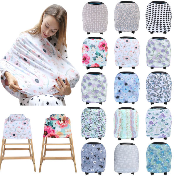 Cubierta multifuncional 5 en 1 para asiento de bebé, cubierta para coche, cubierta para carro de compras, bufanda de lactancia transpirable  1