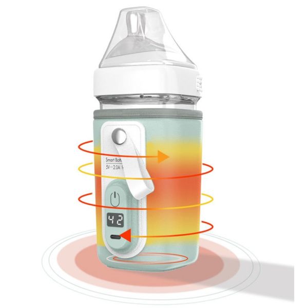 Botella de carga USB para bebé, cubierta de aislamiento caliente, botella de calefacción para agua caliente, accesorios de viaje portátiles para bebé 6