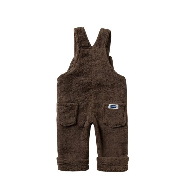 Monos de lana para bebé, niño y niña, pantalones gruesos de invierno, ropa holgada con bolsillo 4