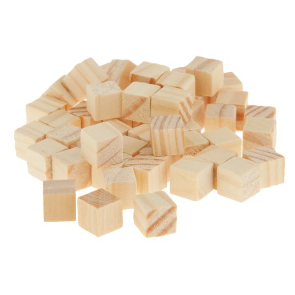 50 unids/pack de cubos de madera 3