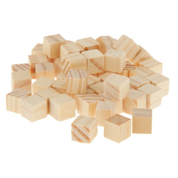 50 unids/pack de cubos de madera 2