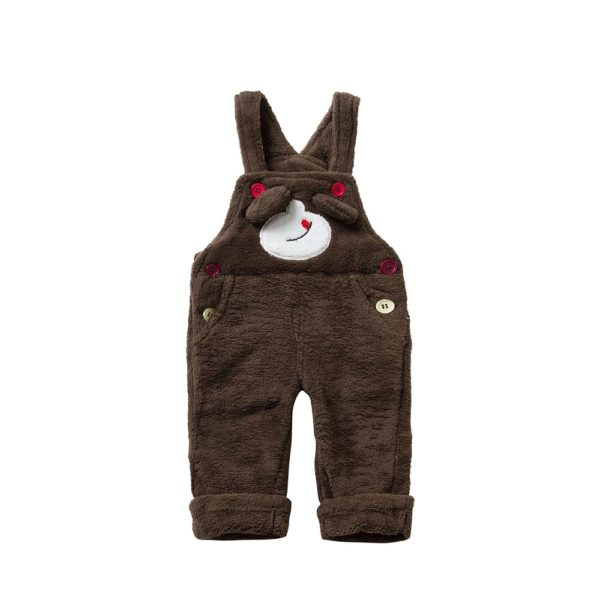 Monos de lana para bebé, niño y niña, pantalones gruesos de invierno, ropa holgada con bolsillo 2