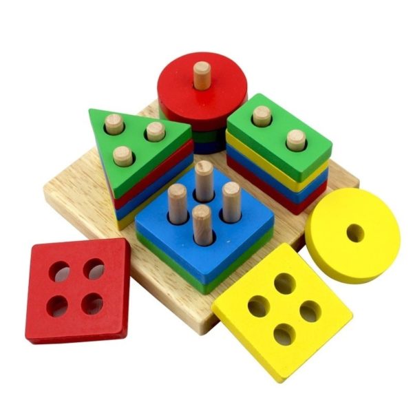 Rompecabezas de madera Montessori juguetes para niños, juguete educativo de madera 4