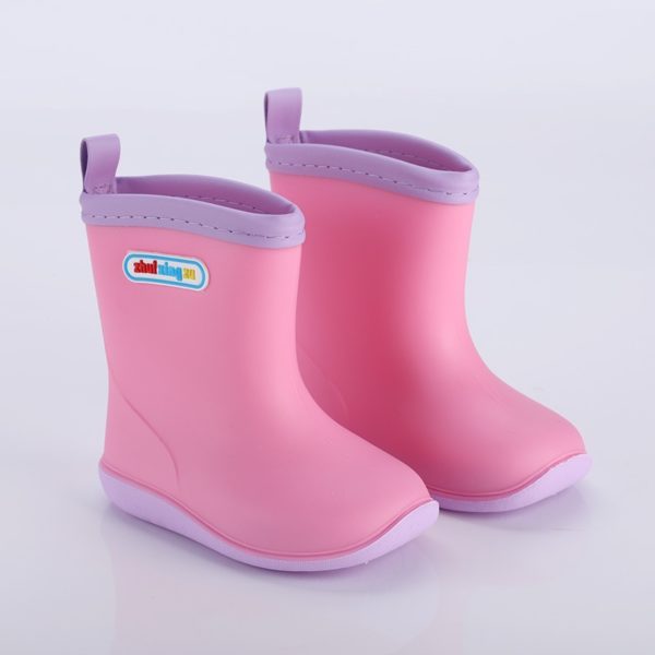 Botas de lluvia de goma para niños y niñas, botas antideslizantes 5