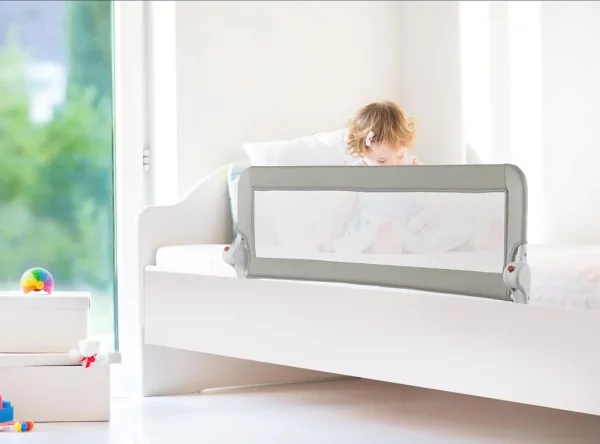 Barandilla de seguridad plegable para cama de bebé, 50x120 cm 1