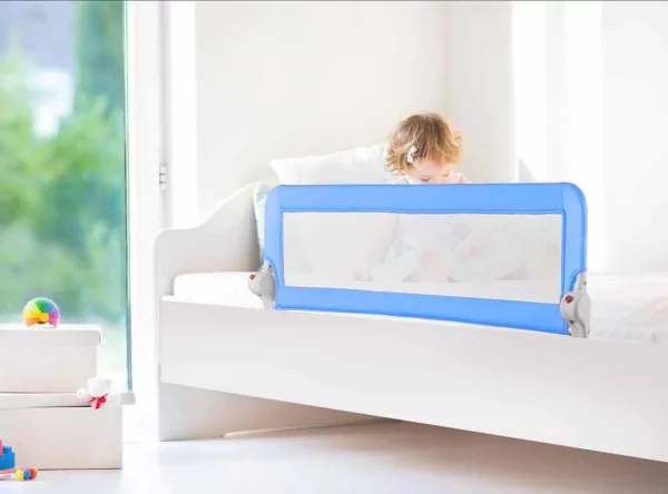 Barandilla de seguridad plegable para cama de bebé, 50x120 cm 3