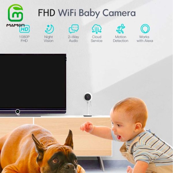 Monitor de bebé con WIFI, 1080P, habla bidireccional, detección de movimiento 2