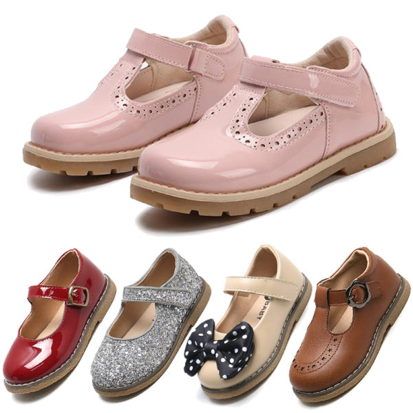 Zapatos de cuero para niños y niñas, calzado de princesa Retro de cuero PU, informal, para escuela, boda 1