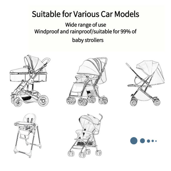 Cubierta de lluvia Universal para cochecito de bebé, protector solar para el viento, transparente y transpirable, paraguas para carrito, accesorios impermeables 5