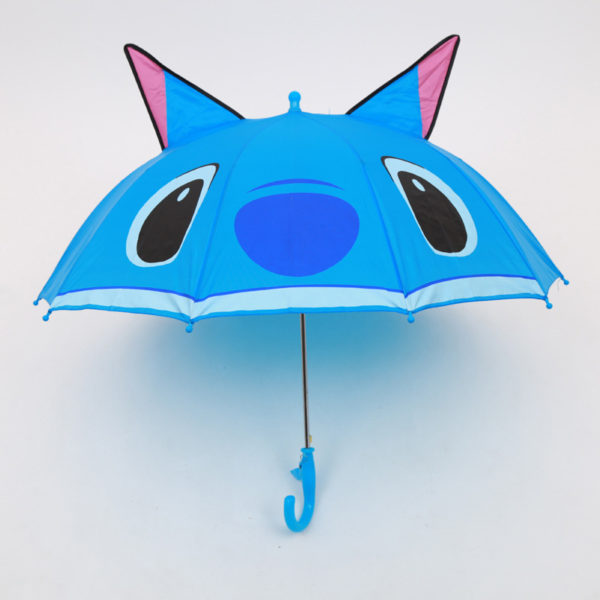 Paraguas de dibujos animados para niños, sombrilla automática con orejas y silbato 1